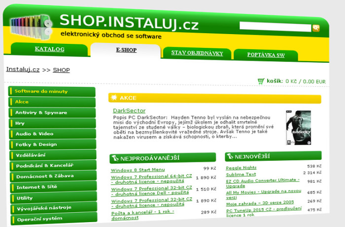 shop.instaluj.cz – Elektronický obchod se software